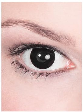Kontaktlinse Jahreslinse - schwarze Motivlinse mit Sehstärke (1 Stück) - Dioptrien: -2,0 - ideal für Halloween, Karneval & Motto-Party