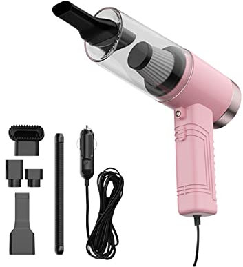 PacuM Aspirateur sans Fil 3 en 1 pour Voiture Portable à Double Usage - Mini aspirateur de Voiture Filaire - Aspirateur Automatique à Main - Aspirateur Sec et Humide - Dépoussiéreur (Couleur: ros