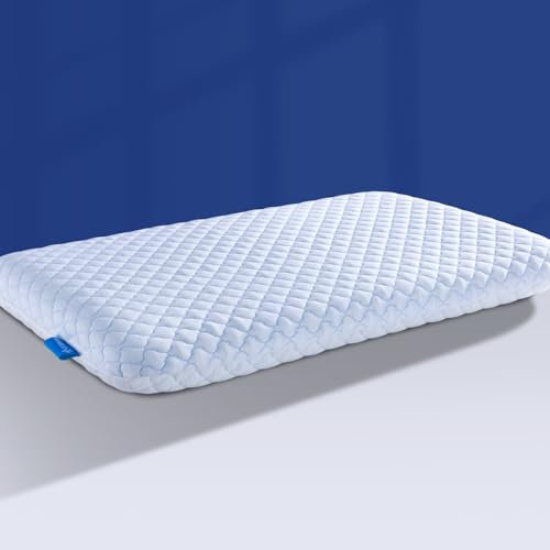 Thin Flat Pillows for Sleeping, Cooling Gel Infused Memory Foam Pillow 2.75 inch Height Ultra Thin Pillow,Slim Bed Pillows for Stomach Back Sleeper,60x40x7 CM
