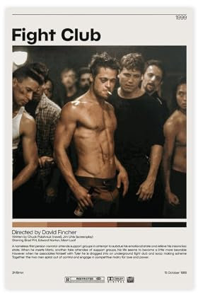 Fight Club Filmposter 44, Leinwand-Poster, Wandkunst, Dekor, Bild, Gemälde für Wohnzimmer, Schlafzimmer, Dekoration, ungerahmt, 20 x 30 cm
