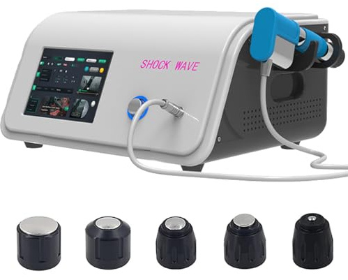 Dispositivo de terapia de onda de choque, dispositivo de terapia de ondas de choque extracorporales electromagnéticos, con 5 cabezas, masajeador de alivio del dolor para tejidos blandos