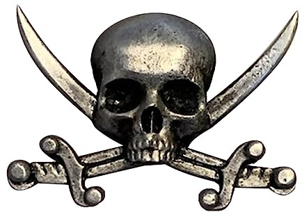 COSSIKA Brosche Pin Gothic Totenkopf Dolche Abzeichen Pin Vintage Horror Skelett Brosche Kreuzung Schwerter Abzeichen Kleidung Pin Schmuck Anstecknadel