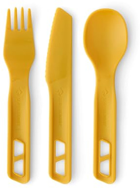 Sea to Summit Passage Camp - Set di posate, forchetta, cucchiaio e coltello, colore: Giallo Arrowwood