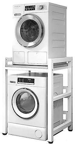FFFDC Support de sèche-Linge réglable 65 × 75 × 105 cm, kit d'empilage Portable en Acier Solide pour Machine à Laver à Chargement Frontal, sèche-Linge, Gain de Place pour Le Linge 300 kg