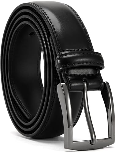 YOORAN Gürtel Herren,Ledergürtel Herren,33 mm breit,Für jeans und Anzüge | für Business, Anzug, Freizeit & Alltag, Anzuggürtel mit 9 Löchern, präzise Passform, Geschenkbox