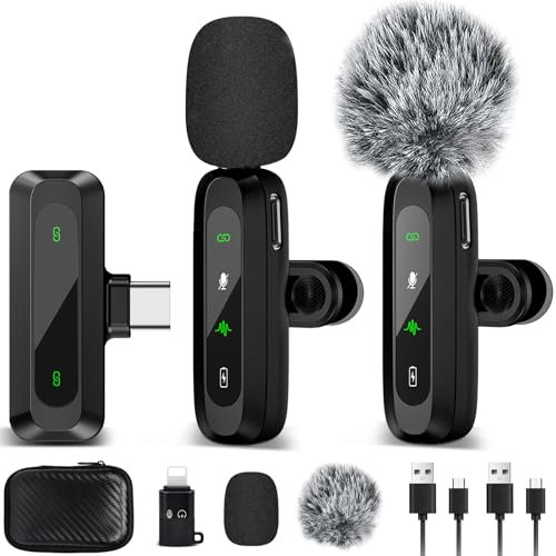 LIUWID Micro Cravate, Micro Cravate sans Fil pour iPhone/Android,2.4GHz Plug & Play Mini Microphone Lavalier,Annulation du Bruit par DSP, pour Enregistrement, Youtube, TikTok, Vlog, Interview