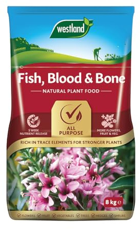 Fish Blood & Bone Meal Fertiliser 8KG Bag – All Purpose Organic Plant Food for Flowers, Vegetables, Fruit, Trees, Shrubs & Lawns