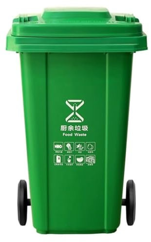UCKYSU Contenedor Basura For Exteriores 100 L, 120 L, Con Ruedas Bote Basura Grande Con Asa Antideslizante Estable Resistente Al Aplastamiento For Restaurantes Oficinas Almacenes(Green,120L)