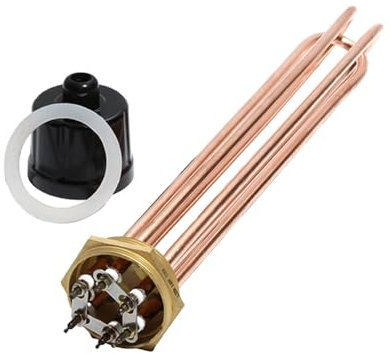 AUPERS 2 Inch/DN50 8mm Dia Copper Tube and Thread Water Heater 110V/220V/380V 3KW/4.5KW/6KW/9KW/12KW Tubular Electric Heating Reality(110V,9KW 285mm DN50)