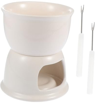 Alipis Ollas Cerámicas para Fondue De Queso y Calentador De Butter Olla Caliente Fondue Vela Resistente y Fácil De Limpiar