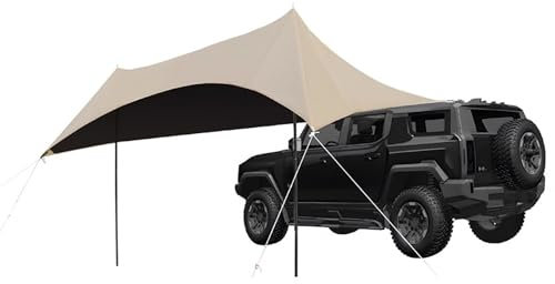 ZKBDBWTR Copri Auto per Sole Impermeabile per Auto, Schermo Portatile per Veicoli, Kit Completi con Ventosa, per Camion per SUV, Campeggio, Esterno(Large)