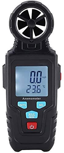 Anémomètre numérique, anémomètre Portable pour mesurer la Vitesse du Flux d'air, la température du Vent et Le Refroidissement éolien, avec écran LCD rétroéclairé