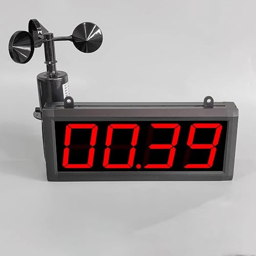 Anémomètre pour Grue à Tour, Grand Écran 3 Pouces à 4 Chiffres, Mesure de la Vitesse du Vent 0-30 M/S avec Alarme 60 dB, pour la Sécurité sur Chantier