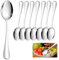 8 Stück Große Esslöffel aus Edelstahl, 19 cm Spiegelpoliert Tafellöffel, Spülmaschinenfest, Silber Kaffeelöffel, Dessertlöffel, Suppenlöffel Set, Servierlöffel für Küche, Zuhause, Restaurant, Party