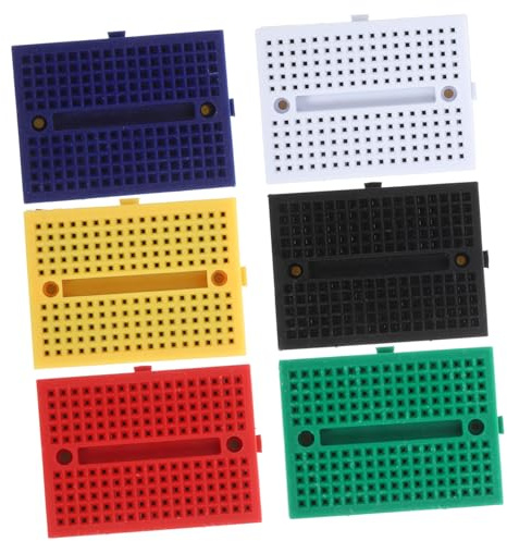 WOONEKY Small Solderless Breadboards Plastic Mini Experiment Bread Boards 6pcs Support Long Time Using for Science Projects and Electronics