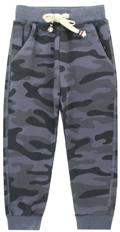 KISLOVE Boys Joggers School Trousers Elasticated Waist Tracksuit Bottom Kids Jog Jogging Sweatpants Activewear Pants for PE Lessons IronGrey, 7 Years