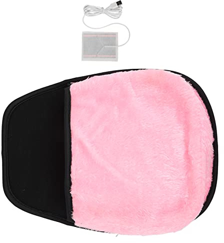 TOPINCN USB-beheizter Maus-Handwärmer mit Handgelenkpolster für Kaltes Wetter, Dickes Plüsch-Handwärmer-Mauspad für Schreibtischzubehör (PINK)