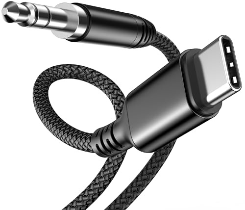 Highwings Aux Kabel USB C 1M, USB C auf Klinke für iPhone 17/16/15Pro Max | USB C auf Klinke Aux Kopfhörerkabel für iPhone 17/16/15 Pro/Max/Plus, Galaxy S25/S24/S23 Ultra, Hua-wei P40,Auto-Lautsprecher