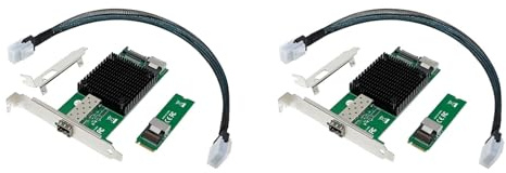 Uikdjgu 2X M.2 10G Server Network Card M.2 M X520-DA1 10G +Fiber Optic Industrial Computer Server Network Card JL82599EN Chip