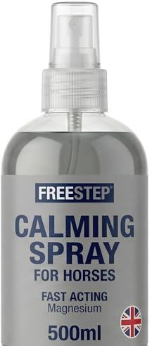 Freestep Spray calmante para caballos – Calmante de caballo de acción rápida con magnesio para la ansiedad, el estrés y el asombro | Enfoque natural y relajación | Sin somnolencia y seguro para la