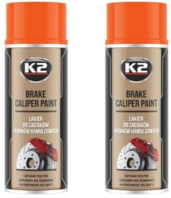 PG Brake Caliper Paint, Orange Gloss, Heat Resistant up to 260°C, Spray Lacquer for Car Styling, 400mL, 2 Cans, OEM Quality