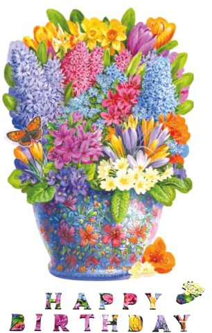 Wentworth Happy Birthday Bouquet Wooden Puzzle - 250 Pieces Adult Jigsaw Puzzle, Themed Irregular Pieces - Sustainably Sourced Wood and British Made