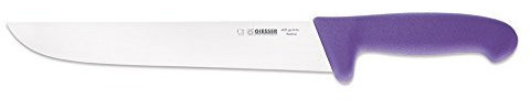Giesser, coltello da macello di colore viola chiaro, lunghezza lama 24 cm, prodotto in Germania, adatto per la cucina vegana, halal e kosher.
