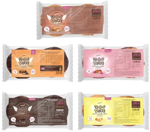 No Guilt Bakes Keto Cake Bites (Variety, 10 Cakes) - Gluten Free & No Sugar Added, Healthy Diabetic, Dessert, Keto Diet Snack - Packaging May Vary