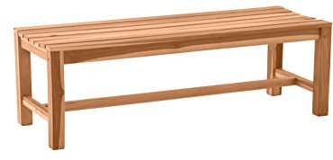 Möbilia® Gartenbank, Sitzbank, 150 cm, Teakholz L = 150 x B = 42 x H = 45 cm Natur