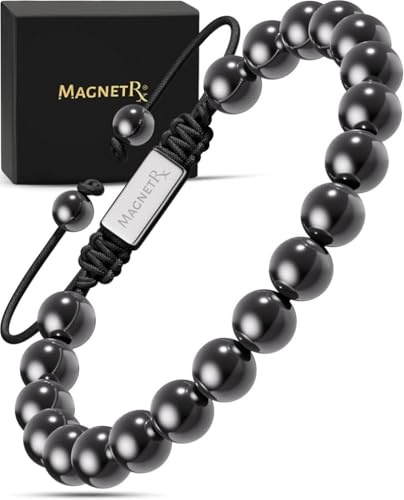 MagnetRX® Pulsera Magnética Terapéutica con Cuentas de Cristal Checo - Brazalete Mujer con Imanes Magnetoterapia para el Alivio de la Artritis y Túnel Carpiano -Tamaño Ajustable Herramienta Incluida