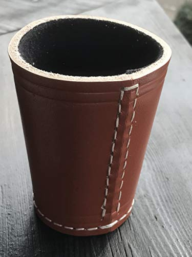 Leder Würfelbecher Premium mit Filz (braun/schwarz)
