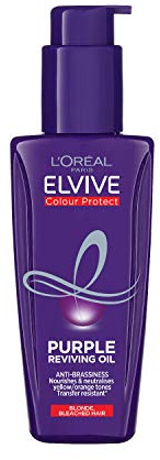 L'Oreal Paris Elvive Colour Protect Purple Anti-Brassiness Hair Oil For Highlighted Brunette, Blonde & Grey Hair 100ml