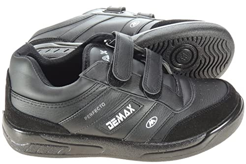 DEMAX Sneakers Herr - Passar med 2 kardborreband - Bekväm bredd Lätt och flexibelt golv Mod M802., Svart Kardborreband D, 39 EU