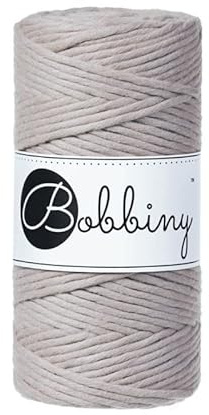 Bobbiny Macrame Cords 3 mm - 100 m - 100% Baumwolle (Pearl)