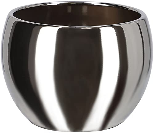 KOTARBAU® Keramik-Blumentopf Übertopf ⌀ 10 cm für Blumen Pflanzen Silber