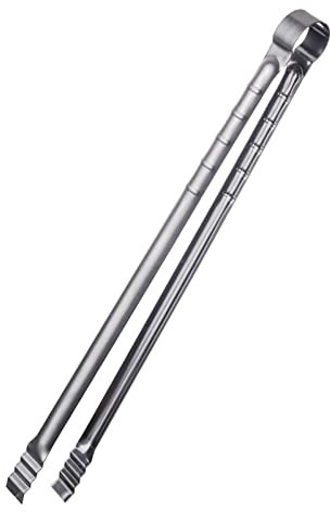 UPTALY 1 pinza per barbecue in acciaio inossidabile, 45 cm, pinza per bistecca extra lunga, pinzetta per cucina, clip per carbone professionale, pinza per alimenti addensata, pinza per griglia