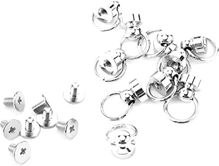 Nietbolzen, 10 Stück Messingbolzen, Schraubverschluss, Runde Ringkopfschrauben, Bolzen, Ideale Dekoration, Zugring, Niet, Lederhandwerksteile für Taschen, Gürtel, Lederarmbänder,