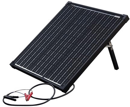 Technaxx 50W Solar Ladeset TX-214 - Monokristallines tragbares Solarpanel mit Laderegler inkl. LCD-Anzeige - Ideal für Garten, Camping, etc. lädt z.B. eine Auto- oder eine Wohnmobil-Batterie