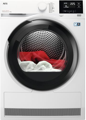 AEG 8000 Series Heat Pump Tumble Dryer TR818P4B, 8kg Load, Freestanding 60 cm, AbsoluteCare, SensiDry Sensor Drying, Anti Crease, Low Energy Consumption, Energy Rating A++, White
