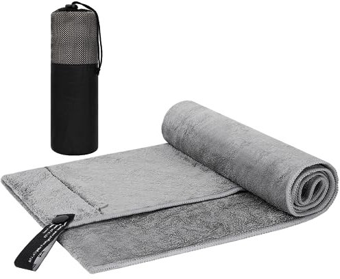 Romon Fitness Handtuch Fitnessstudio, Sporthandtuch Fitnessstudio mit Antirutsch Fixierung und Reißverschlusstasche, Gym Handtuchs Mikrofaser, Sport Waschtuch Gym 100X40 cm
