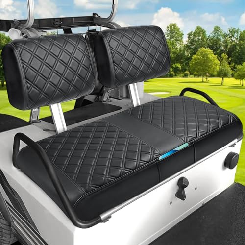 Club Car DS Pre-2000 sätesskydd, golfvagn framsätesskydd passar för Club Car DS 1982-2000 OEM vanlig sittkudde, konkav och konvex designutseende, tjockt vinylläder bekvämt/andningsbart
