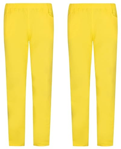 MISEMIYA - Pack 2 Pcs - PANTALÓN Sanitario Unisex - Uniforme Sanitario Uniformes MEDICOS PANTALÓN DE Trabajo - Ref.8312 * 2 pcs - S, Amarillo