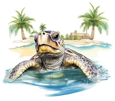 GRAZDesign Wandtattoo Schildkröte Badezimmer Aufkleber, Wandsticker Nordsee | Wandaufkleber Bad, Tür, Fliesenaufkleber Klebefolie - 69x57cm