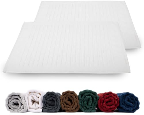 Rinsl Duschvorleger Badvorleger 2er Set | 100% Baumwolle Frottee (Weiß, 50 x 70 cm 2er Pack)