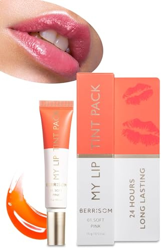 Berrisom My Lip Tint Pack – Peel-Off Long Lasting Lip Color, 4 Shades, Smudge-Proof Korean Lip Stain, 15g (Soft Pink)