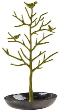 Soulnioi Schmuckständer Baum, Metall-Ringhalter/Ohrringhalter/Ringhalter, Schmuckständer für Schmuck, Ring/Hochzeitsschmuck, dekorativer Präsentationsständer, Grün