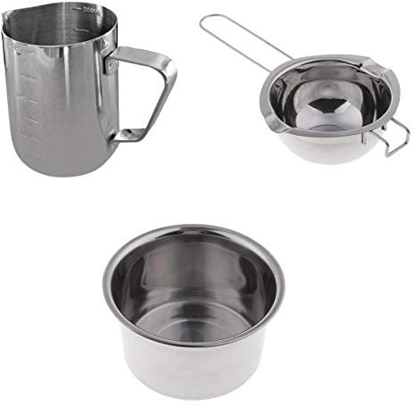 Stainless Steel Wax Melting Pots Set For Candle Making Crafts| Non Stick Candle Wax Melting Pot For Soap Making| Double Boiler Pot With Handle For Diy Candles| Candle Makers Supplies Kit