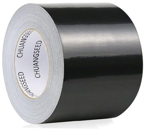 CHUANGSEED 1Rollen Panzertape Schwarz 50m x 75mm –extra stark, panzerband schwarz Gewebe-Klebeband Wasserdichtes Reparaturband für innen & außen gewebeverstärktes Reparaturband