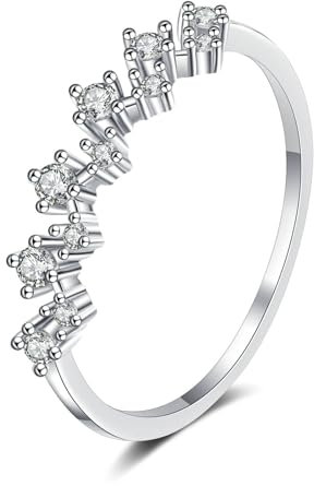 AMDXD Weißgold Au750 18K Partnerringe, Klassiker Diamantring mit Labor Erstellt Diamant (Rundschliff, VVS1), 18K Gold Freundschaftsringe Damen Echt Gold Schmuck, Gr.56 (17.8)