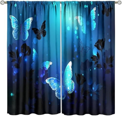 3D Bedruckte Kinderzimmergardinen, Verdunkelungsgardinen Für Das Schlafzimmer Und Wohnzimmer, Geräuschdämmend, Isolierend, Softes Mikrofaser-Set Mit 2 Stück, Heimdekoration 140X160 Cm -A-335561-997711